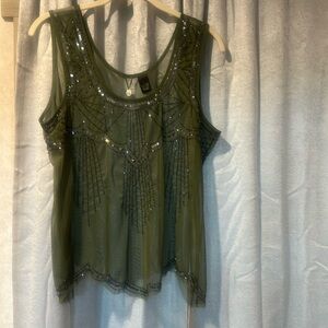 BKE Boutique (Buckle)Women’s Sheer Beaded Tank